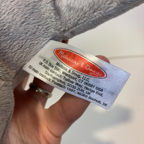 Melissa and Doug Grey Kitty Plush Cat Kitten Stuffed Animal Laying Down 8" Toy - Picture 5 of 7